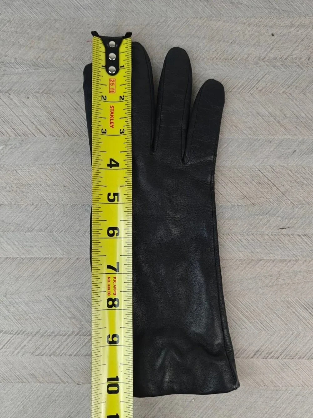 Vintage Genuine Leather Black Cashmere Lined Gloves Women’s Size 8 Warm Winter